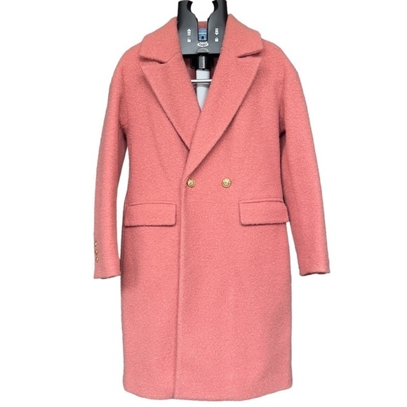BCBGMaxAzria Jackets & Blazers - BCBGMaxAzria  Peony Dusty Rose Pink Double Breasted Winter Overcoat Pea Coat S